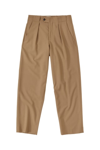Pantalon straight en laine vierge - Écru