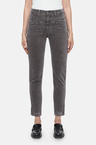 Pantalón tapered de pana de tiro alto - Crudo