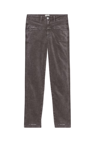 Pantalón tapered de pana de tiro alto - Crudo