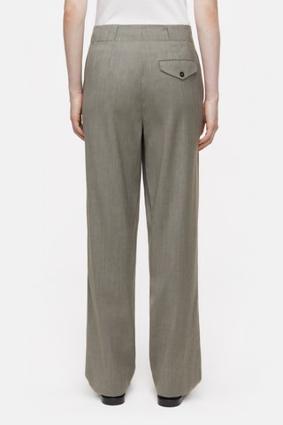 Pantaloni straight in lana vergine - Taupe