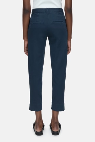 Pantalón slim de lino - Azul marino