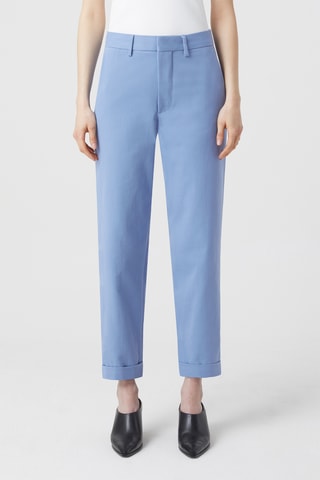 Pantalón straight de tiro alto - Azul claro