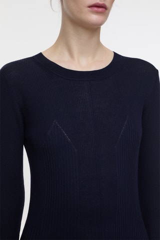 Vestido jersey de lana - Negro