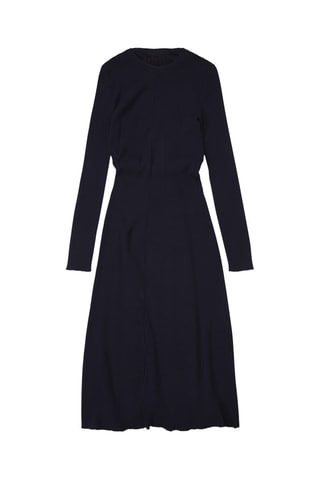 Vestido jersey de lana - Negro