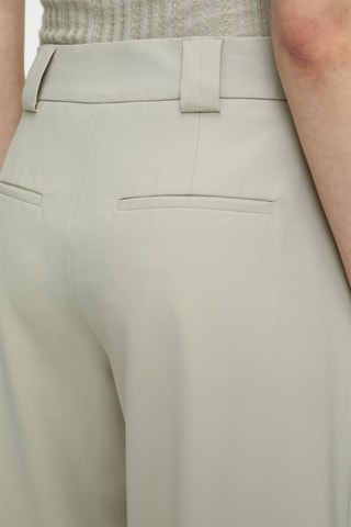 Pantalón wide leg de lana virgen - Crudo