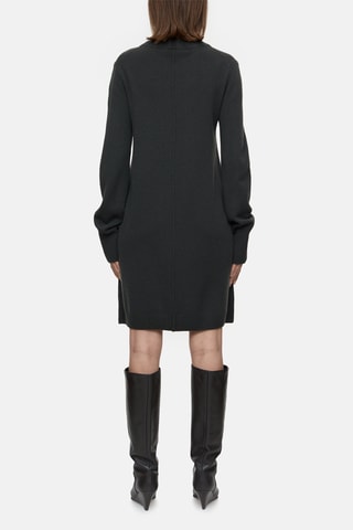 Vestido recto de lana merino - Blanco