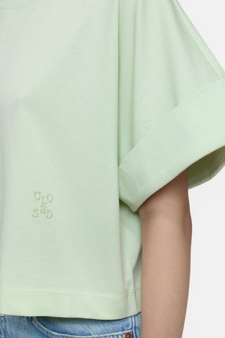 Camiseta cropped de algodón orgánico - Verde claro