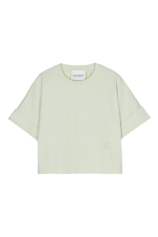 Camiseta cropped de algodón orgánico - Verde claro