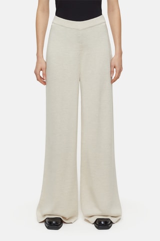 Pantalón straight de tiro alto - Crudo