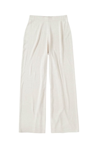 Pantalón straight de tiro alto - Crudo