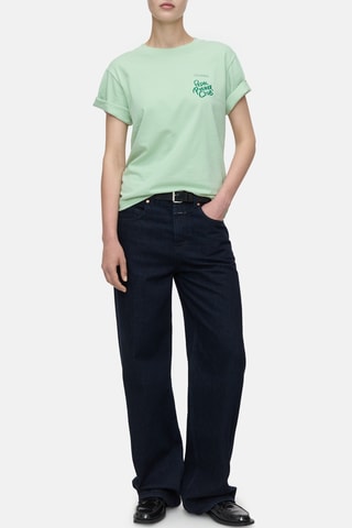 Camiseta regular fit de algodón orgánico - Beige