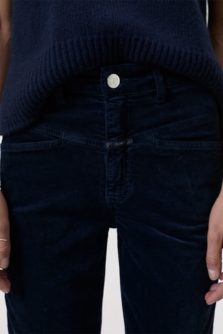 Pantalón tapered de pana de tiro alto - Negro