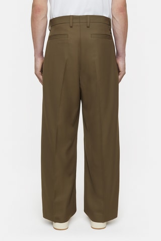 Pantalón wide leg de lana virgen - Azul marino