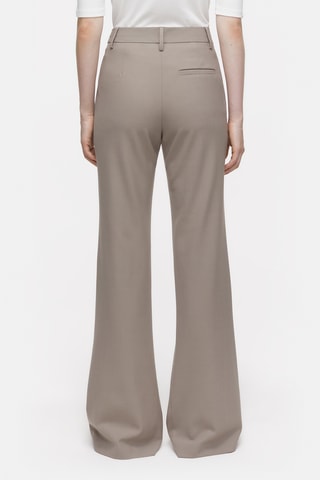 Pantalón flare de lana virgen - Topo