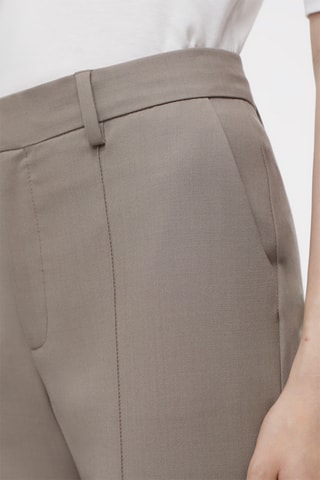 Pantalón flare de lana virgen - Topo