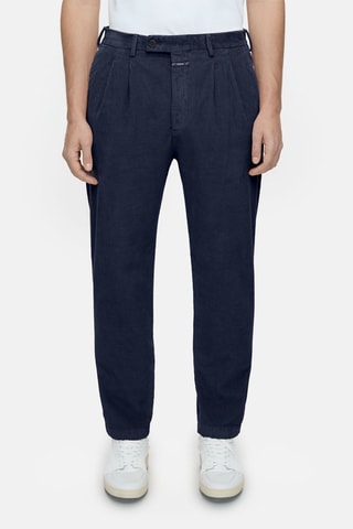 Pantalón regular fit de terciopelo - Marrón