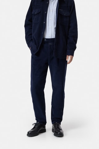 Pantalón regular fit de terciopelo - Marrón