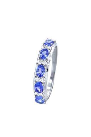 Anillo - Plata, tanzanitas y circones