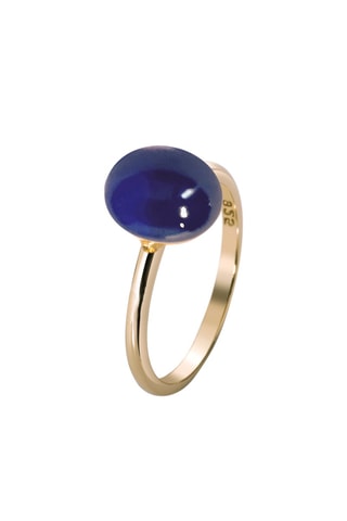 Anillo - Plata chapada en oro amarillo y tanzanita