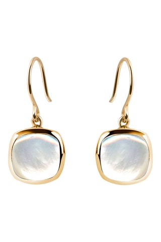 Pendientes - Plata chapada en oro amarillo y nácar
