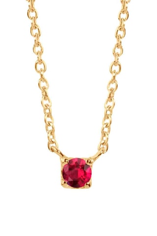 Collar - Plata chapada en oro amarillo y rubí