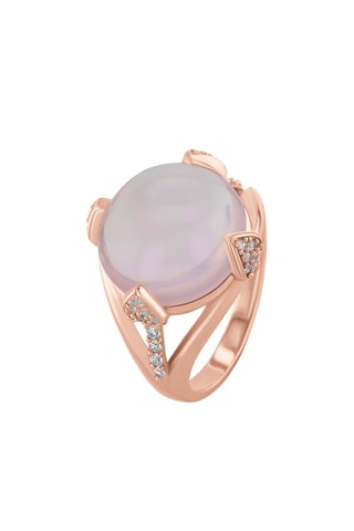Anillo - Plata chapada en oro rosa y cuarzo