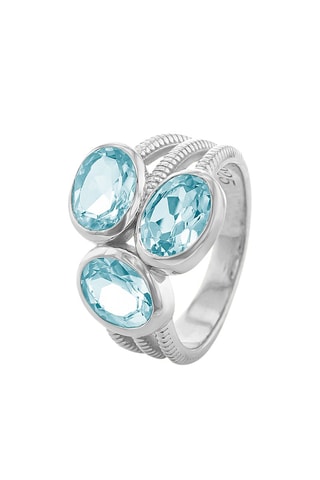 Anillo - Plata y topacios