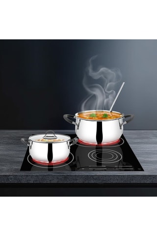 3 casseruole profonde in acciaio inossidabile con coperchi Serenk Modernist - 2,3 e 5 l