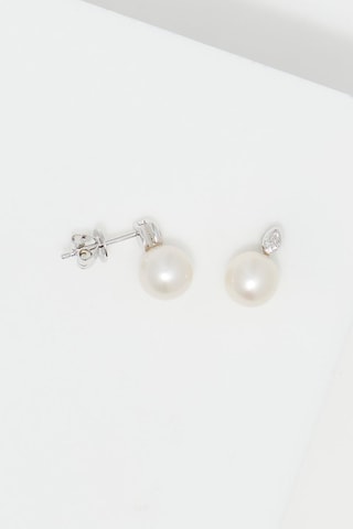 Dormilonas Perla - Oro blanco y diamantes y perlas cultivadas
