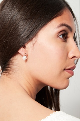 Pendientes Daphné  -  Oro rosa, diamantes, perla de agua dulce y nácar