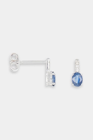 Pendientes Songe bleu nuit - Oro blanco y diamantes y zafiros