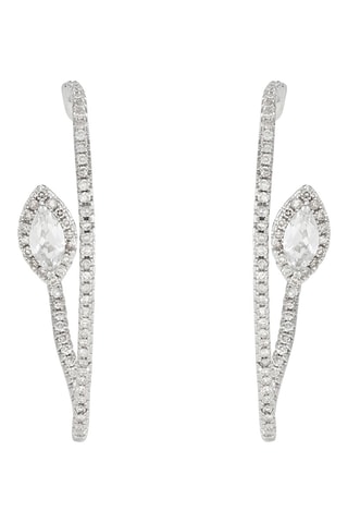 Pendientes Calathea - Oro blanco, diamantes y topacios