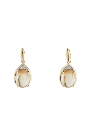 Pendientes Fanaa - Oro amarillo, diamantes y rutilos