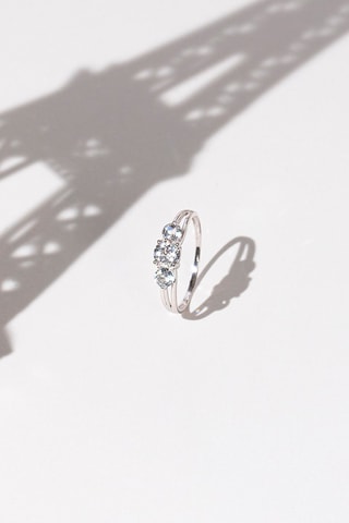 Anillo Bargny - Oro blanco y topacios