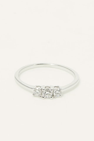 Anillo Triple Diamonds - Oro blanco y diamantes