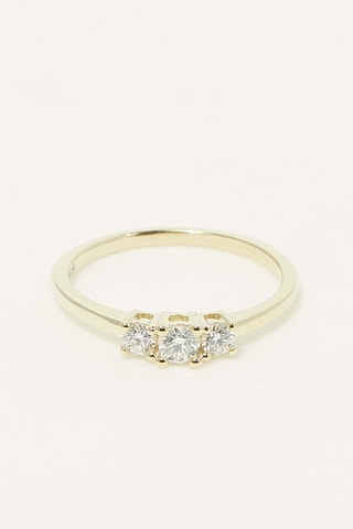 Anillo Triple Diamonds - Oro amarillo y diamantes