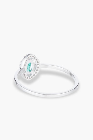 Anillo Oeil d'émeraude - Oro blanco, diamantes y esmeralda