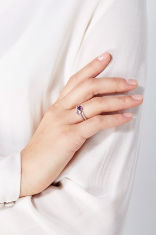 Anillo Purple duchesse  - Oro blanco, diamantes y amatistas
