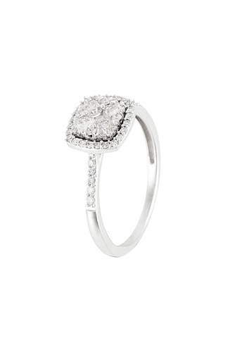 Anillo Quadra - Oro blanco y diamantes