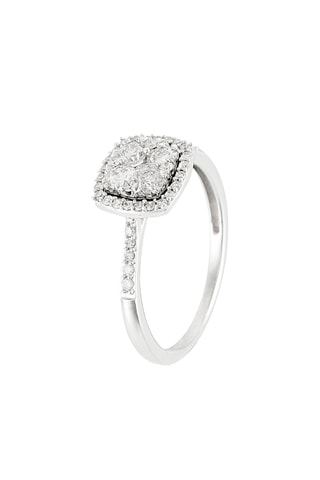 Anillo Quadra - Oro blanco y diamantes