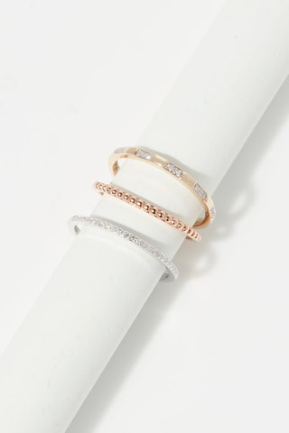 3 anillos - Oro amarillo, oro blanco, oro rosa y diamantes