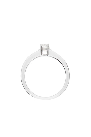 Solitario Tour princesse - Oro blanco y diamantes