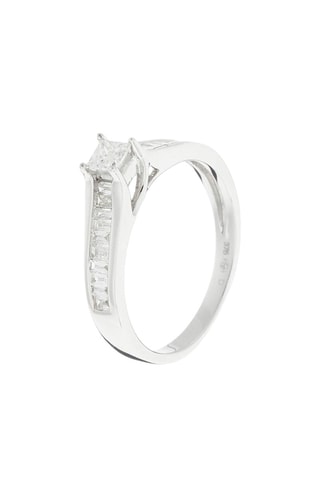 Solitario Elegant - Oro blanco y diamantes