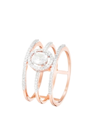 Anillo Magical - Oro rosa, diamantes y topacio