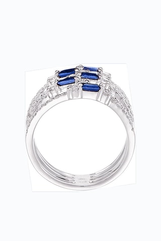 Anillo Doux Entrelacs  - Oro blanco, diamantes y zafiros