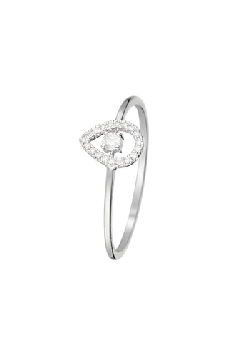 Anillo Splendide Poire - Oro blanco y diamantes