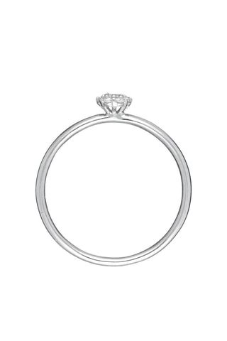 Anillo Petit Camelia - Oro blanco y diamantes
