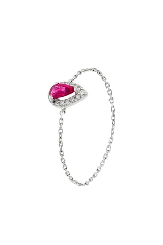 Anillo Red Tear - Oro blanco, diamantes y rubí