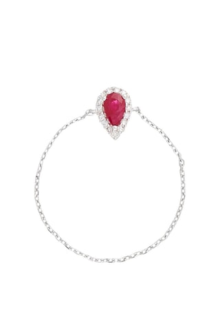 Anillo Red Tear - Oro blanco, diamantes y rubí
