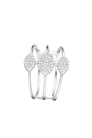 Anillo Trio scintillants -  Oro blanco y diamantes